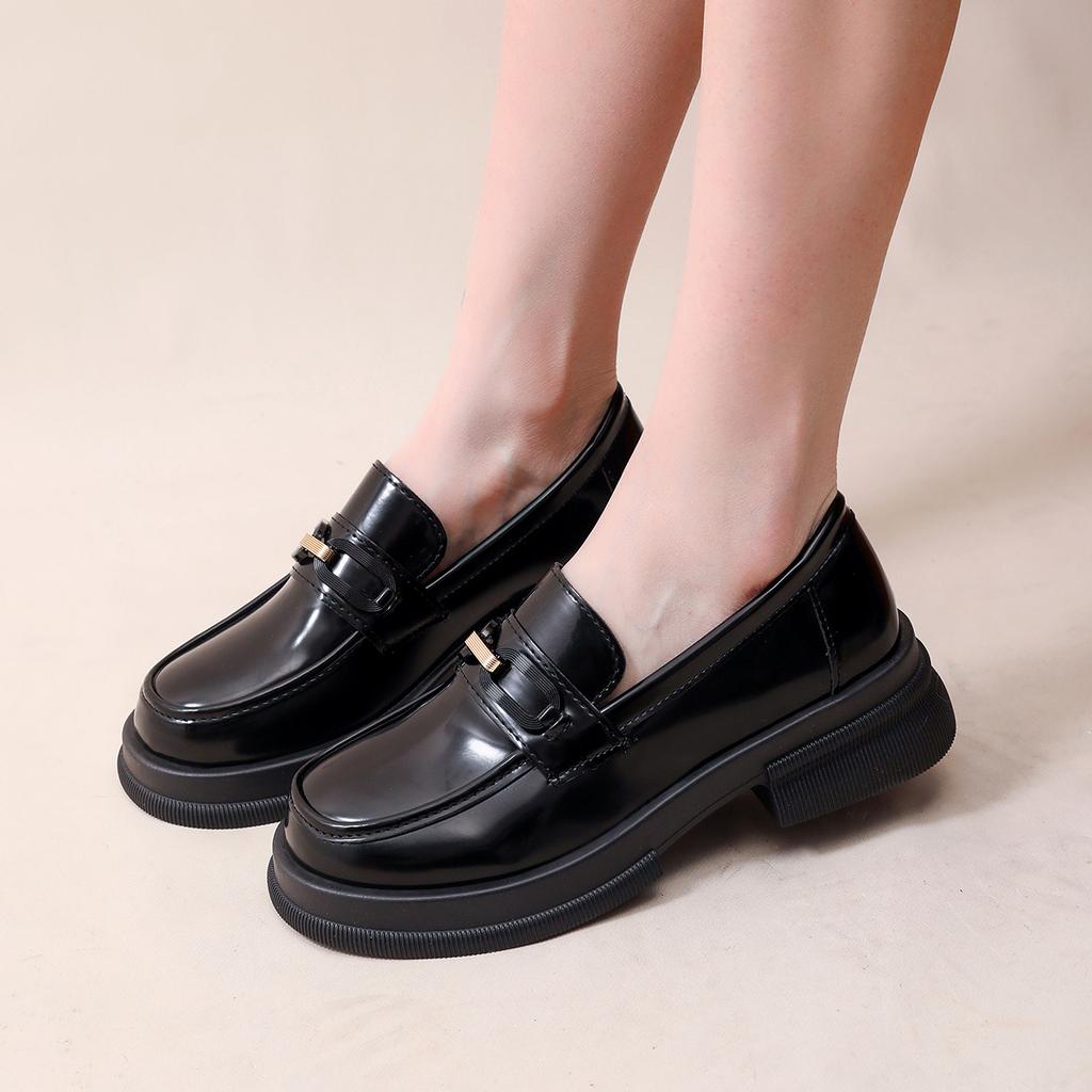 New Style Popular Brown Loafers Women Uniform Shoes Round Toe Women Retro Round Toe Lolita Shoes Plus Size 42 Zapatos Mujer