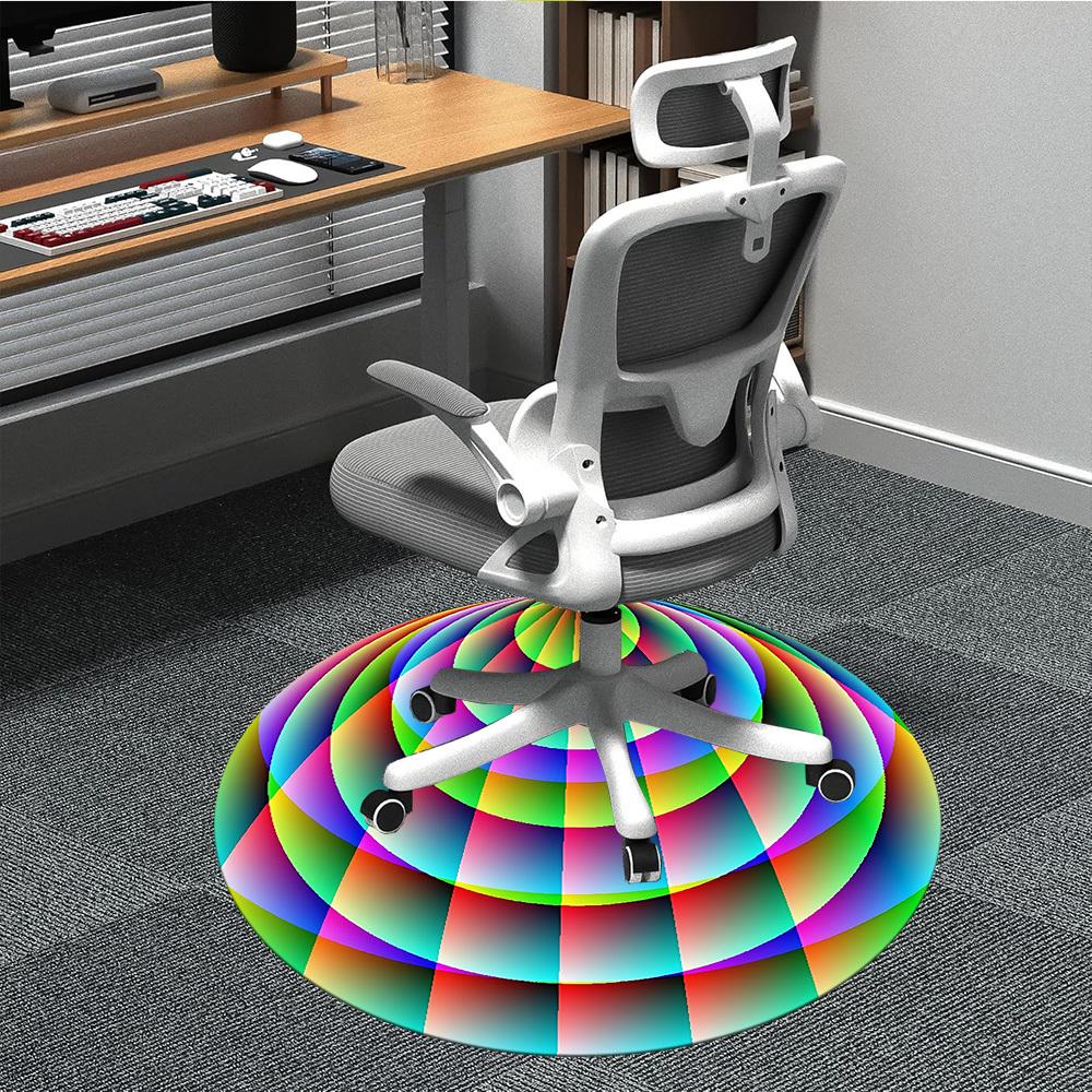 

1PC Colorful Sphere Office Round Rug, Non slip, Soft and Durable Office Rug for Interior Decoration, Perfect for Office 80cm