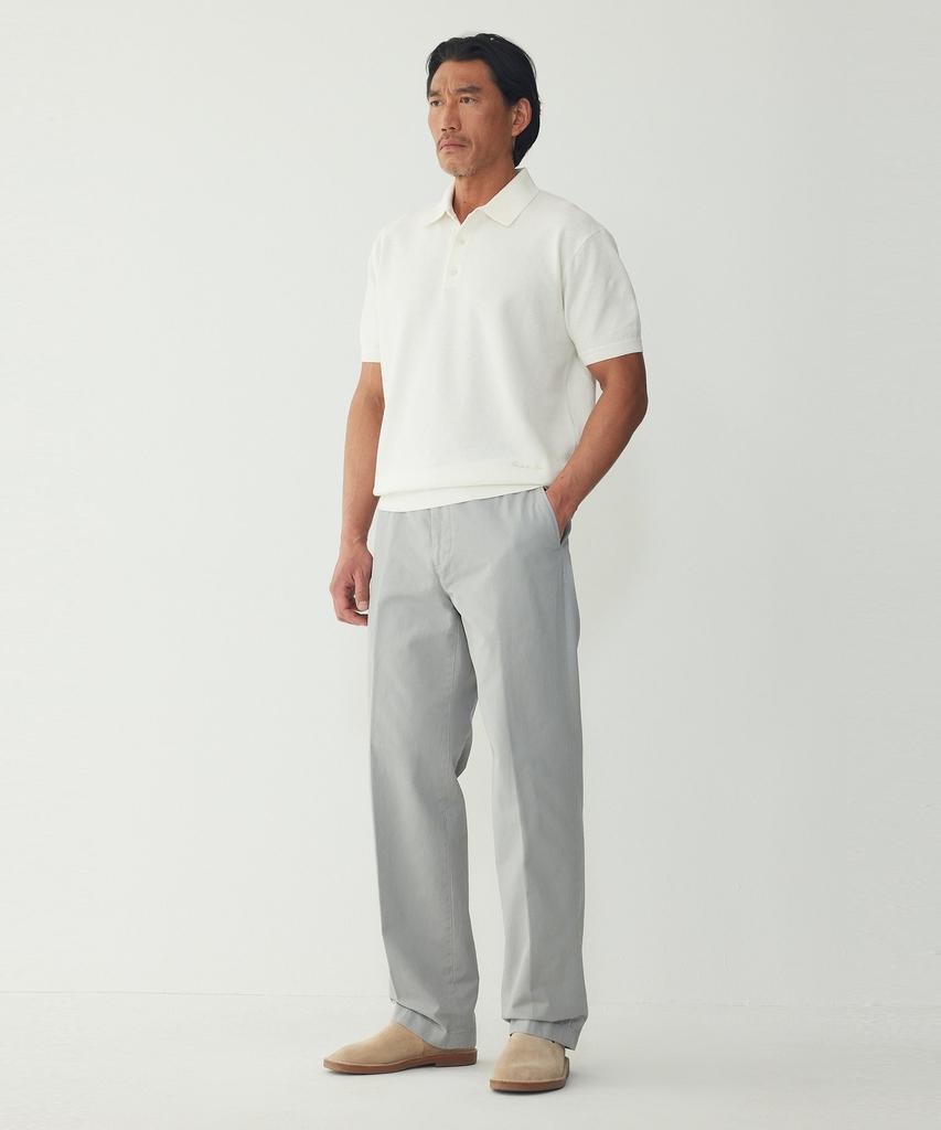 MAN ON THE BOON Textured Short Polo_White 4716113023