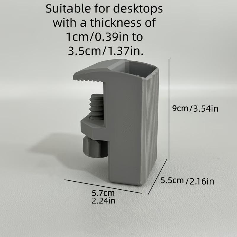 1/2-Pack Set with Spiral Switch Design, Space-Saving, Perfect for Thicker Desks, Ideal for Home and Office Organization, Gray Clip-On Pe