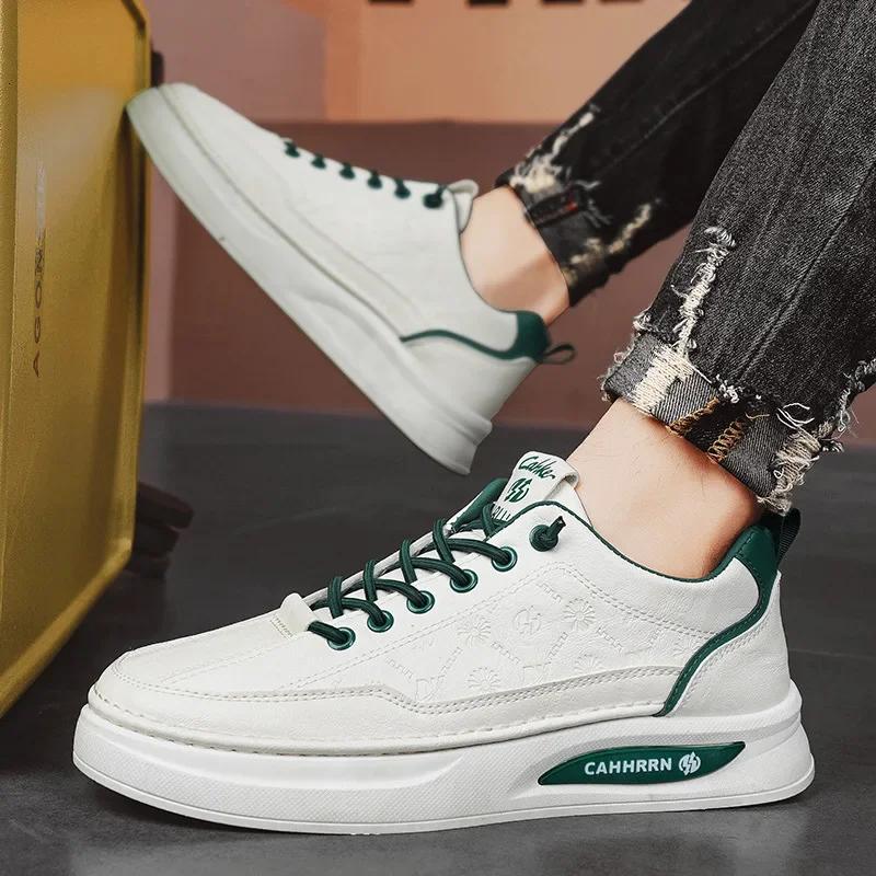 Men Sneakers Outdoor Breathable Sport Fashion Casual Shoes White Platform Skateboard Shoes Comfortable Non Slip Tennis Shoes2025