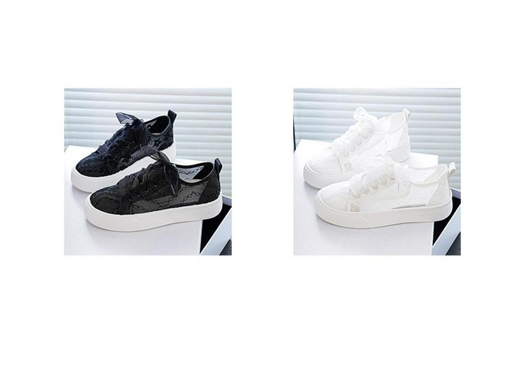 2026 Summer Women's Lace Mesh Canvas Shoes: Breathable, Versatile Style with Thick Sole