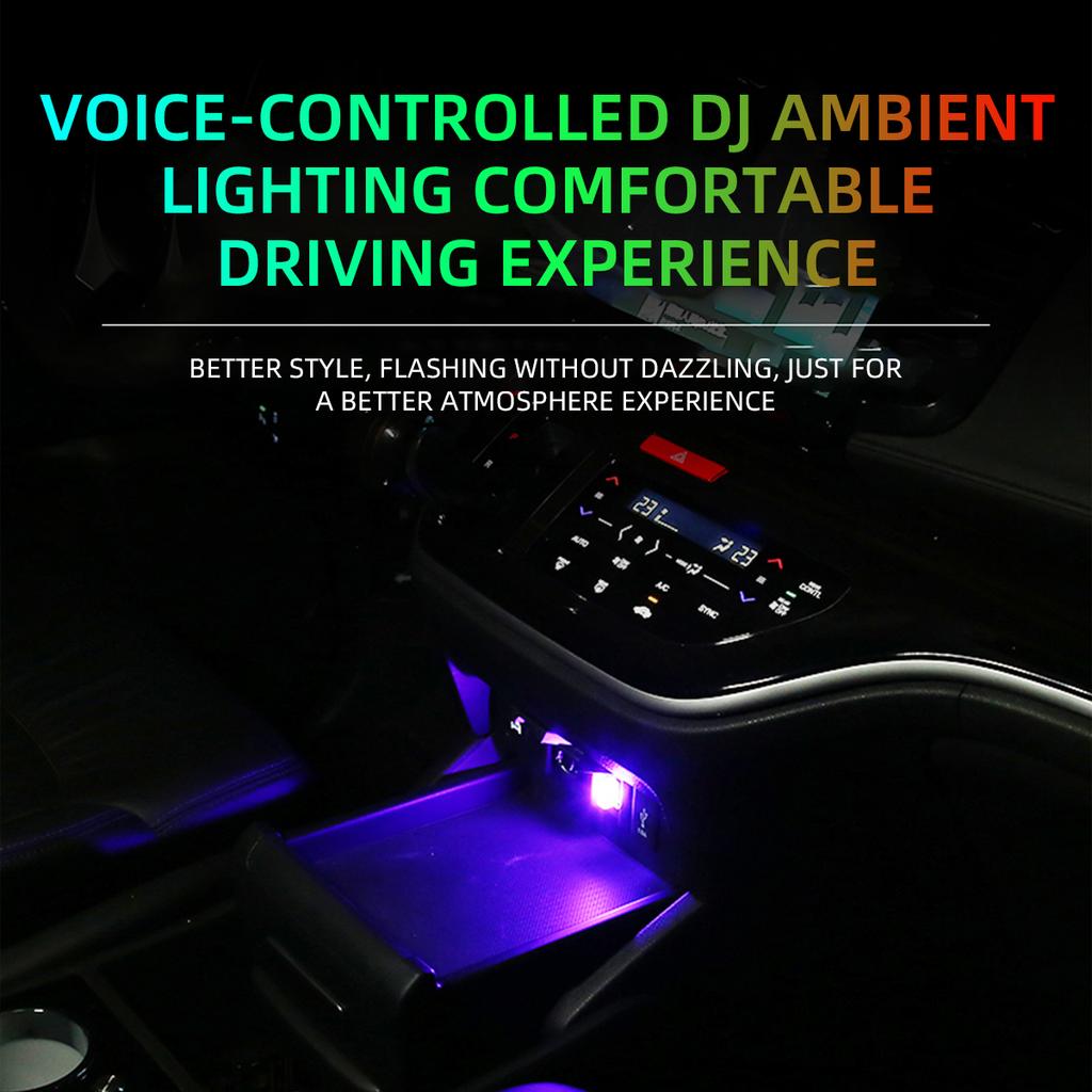1/2pcs Mini USB LED voice-controll Car Light Auto RGB Interior Atmosphere Light PC Auto Colorful Decorative Lamp Car Accessory