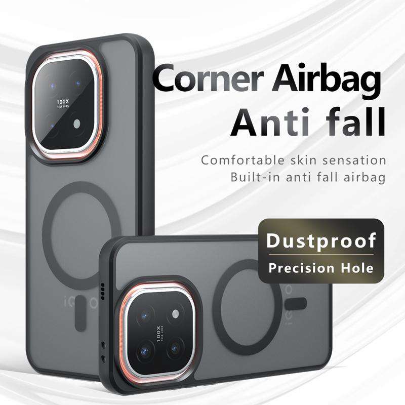 Pro Vivo iQOO 15 Pouzdro Nárazuvzdorné Magnetické Matné PC+TPU Proti otiskům Prstů Průsvitný Kryt pro iQOO 15