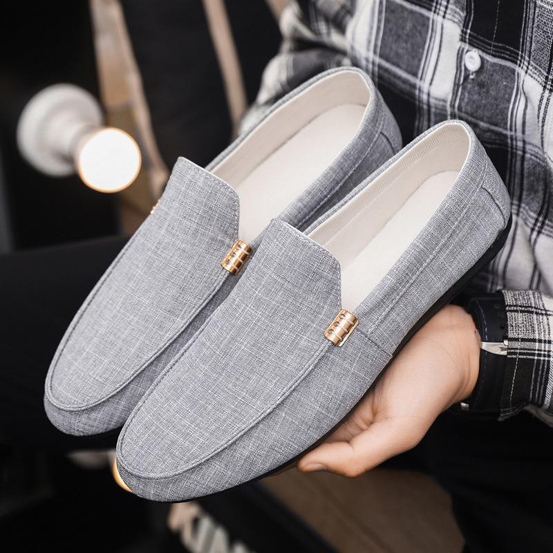 2026 New Fashionable Business Canvas Shoes High-quality Men's Cloth Shoes Breathable Soft Bottom Casual Shoes Zapatos De Hombre