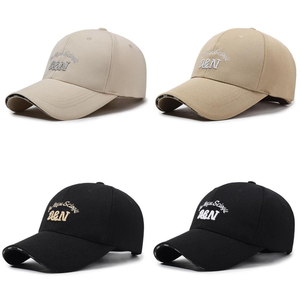 Dn Embroidery Letter Duckbill Baseball Hat Adjustable Sun Protection Breathable