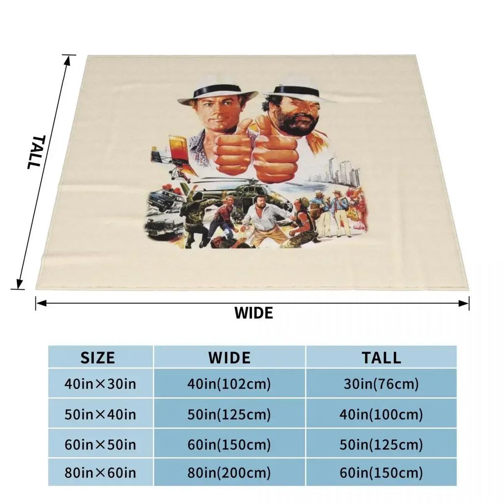 Bud Spencer Terence Hill Decken Sofabezug Samt Herbst/Winter Super Weiche Kuscheldecke für Bettwäsche Büro Tagesdecken