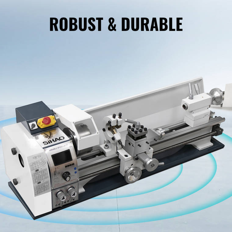 1200W Metal Lathe Metal Lathe Worktable 220x600 Millimeters with Tool Holder