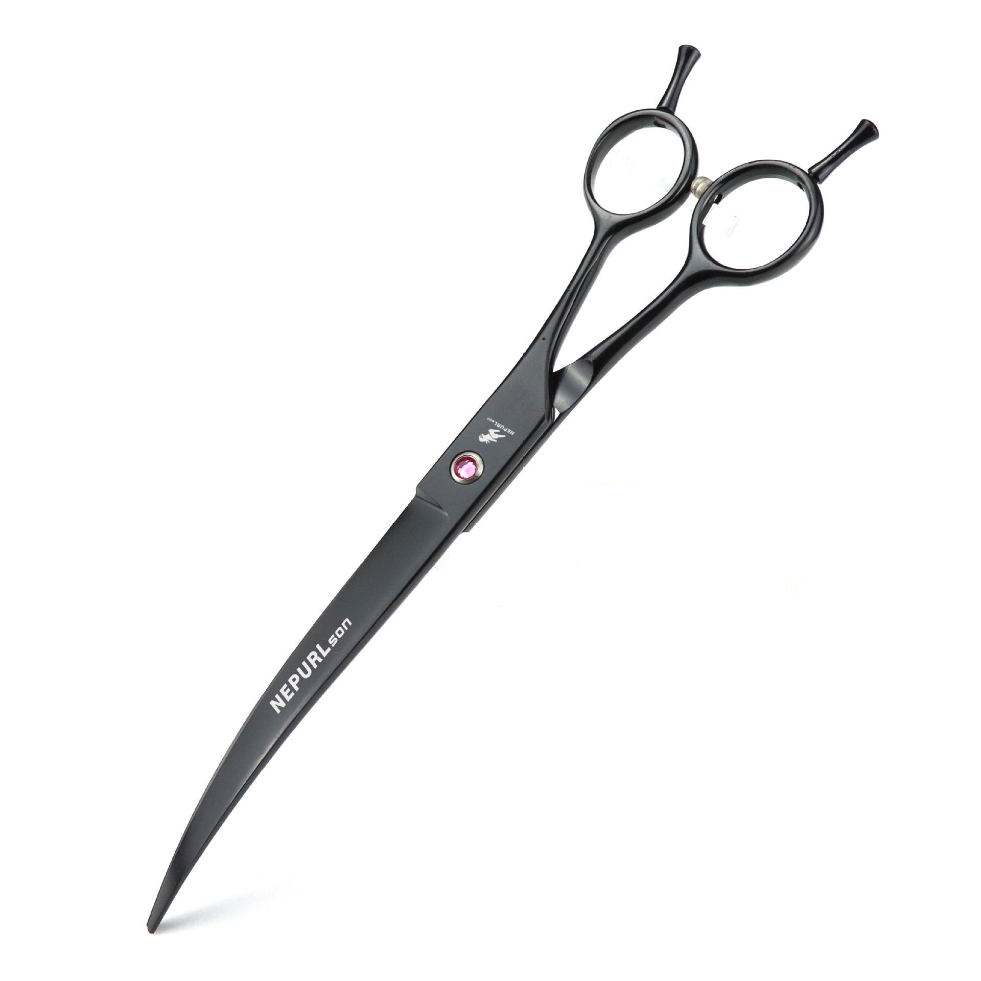 Napsun 8.0-Inch Curved Pet Grooming Scissors, Double Tail, 5 Colors