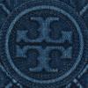 Tory Burch Fleming Diamond Pleated Embossed Double T Logo Fabric And Lambskin Tote Bag Women Tote Bags Denim-Blue 154743-426