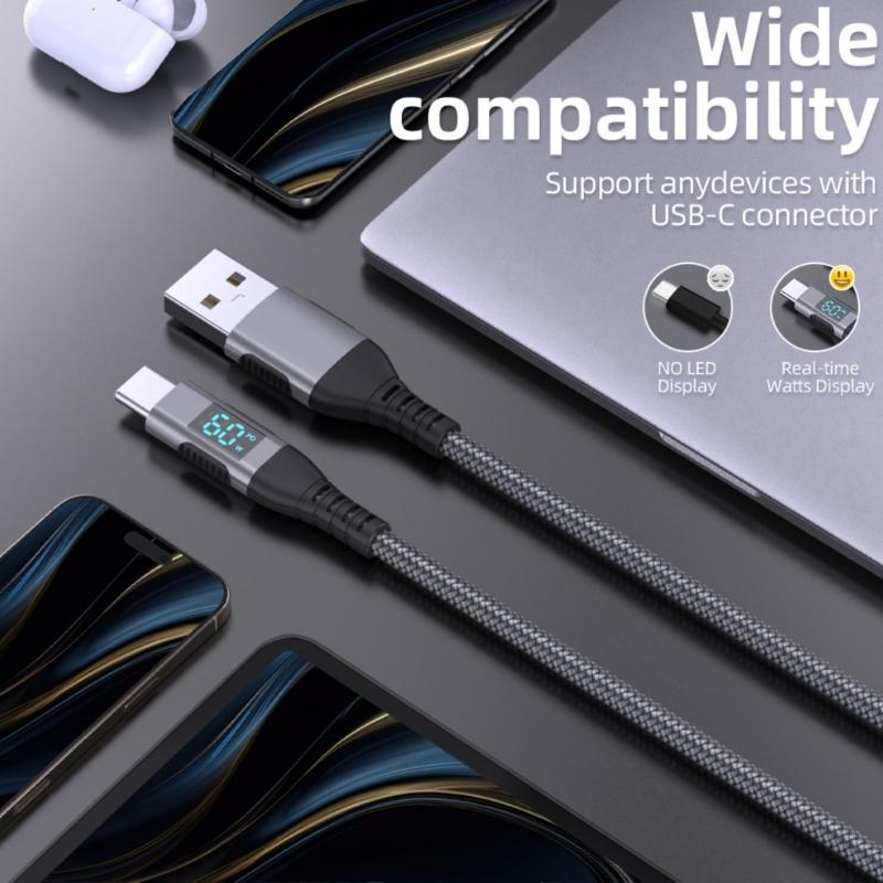 USB C to USB C Cable 100W Fast Charging Cord Long USB C Cable Speed  Data Cable Easy to Carry for Smartphones 