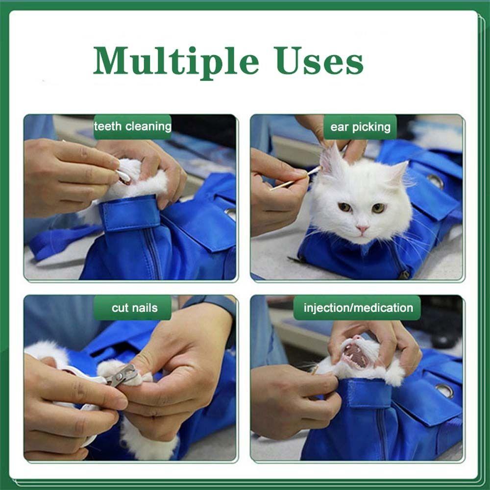 Examining Anti-scratch Cat Grooming Bag Pet Carrier Sling Bag Pet Backpack Cat Grooming Fixing Bag