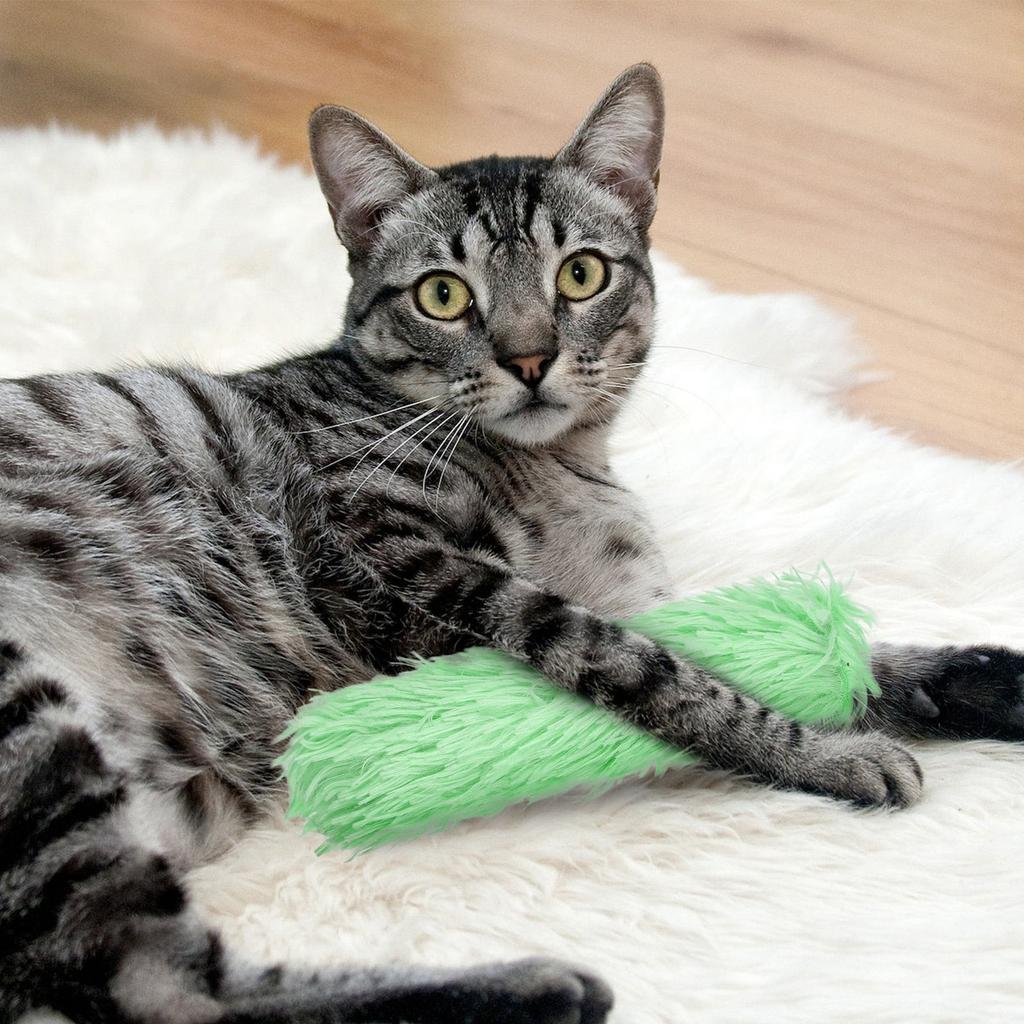 Cat Toy Indoor Interactive Cat Clip Toy Cat Kick Plush Stick Toy Plush Toy Cat Teaser Stick