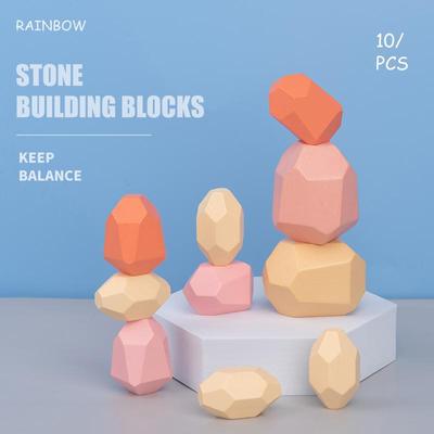 10 bucăți bloc de echilibru de construcție bloc de stivuire din lemn bloc de stivuire gândire deschisă jucărie educațională Montessori Spania depozit MYY