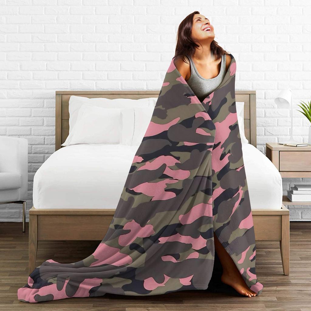 Green And Brown Camo  Blankets Quality Soft  Throw Blanket Spring Kids Adult Home Decor Aesthetic Bedspread