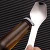 Stainless Steel K Mirror Surface 4-in-1 Food Grade Universal K Spoon Cutter Bottle Opener Camping Utensil Restaurant Supplies