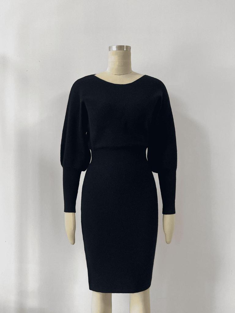 European Style Slim-Fit Knit Dress - Autumn/Winter Hip-Hugging