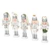 5pcs Miniature Nutcrackers Dolls Ornament Holiday Hanging Charm Wood Pendant Handmade Festival Home Embellishments
