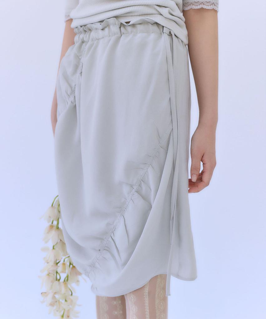Auro Banding Balloon Midi Skirt [ Pale Blue ]