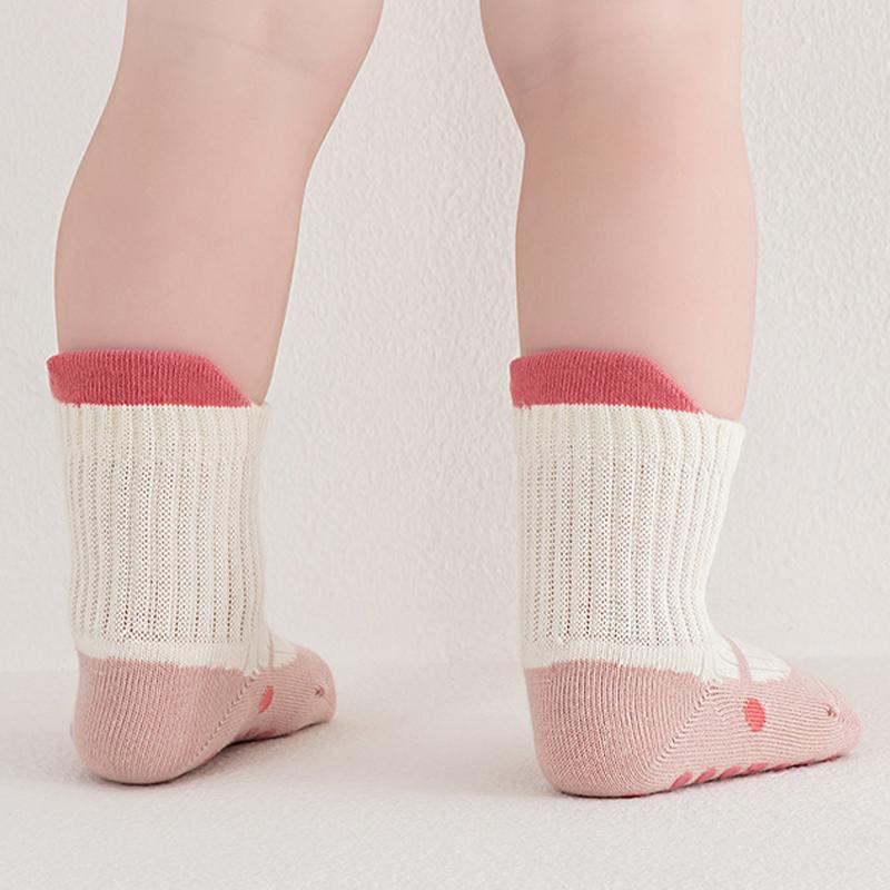 3/6 Paar Baby-Bodensocken mit Grips Atmungsaktive Baumwolle Rutschfeste Socken für Kleinkinder 0-5 Jahre