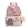 Fashion Casual Backpack Female Cute Cartoon Lightweight Elementary School Bag Large Capacity Contrasting Color Backpack