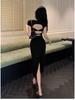 Hepburn Style Slim Fit Backless French Maxi Dress - Elegant, Sexy, Cinched Waist, and Hip-Hugging for Women’s Summer Fashion