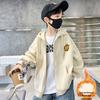 Giacca Cardigan con Cappuccio Foderata in Pile da Ragazzo - Stile Baseball Autunno/Inverno 2025