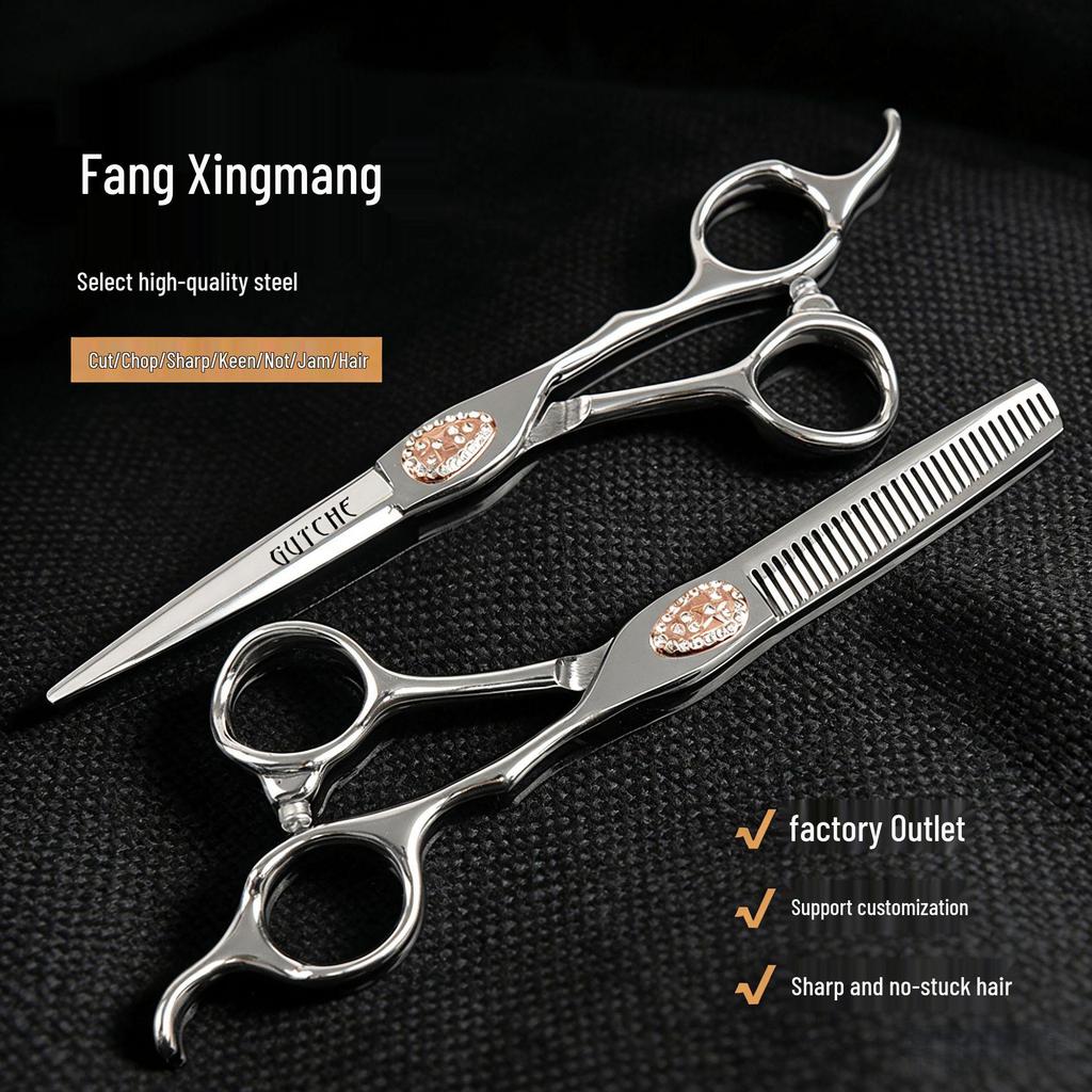 Premium Stainless Steel Hairdressing Scissors Set - Straight & Thinning Shears for Professional Salon Use