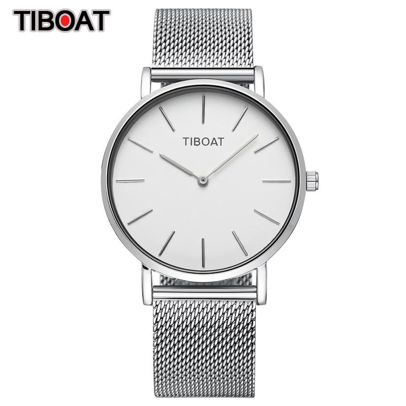 

TIBOAT 2020 новые ультратонкие часы мужские модные трендовые простые стальной браслет сетчатый браслет механические водонепроницаемые кварцевые часы