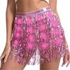 Halloween LED Belly Dance Sequin Tassel Skirt Scarf