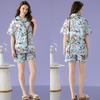 Summer Pastoral Bird Ice Silk Pajamas Women'S Short-Sleeved High-End Loungewear Can Be Worn Outside The Suit