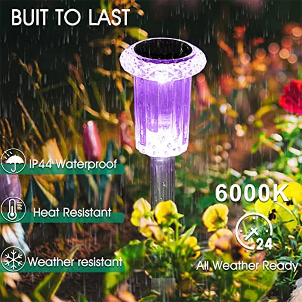 Solar Powered Stainless Steel Garden Lights Waterproof Outdoor Pathway Lighting Auto On/Off Landscape Yard Decor Solar Power
