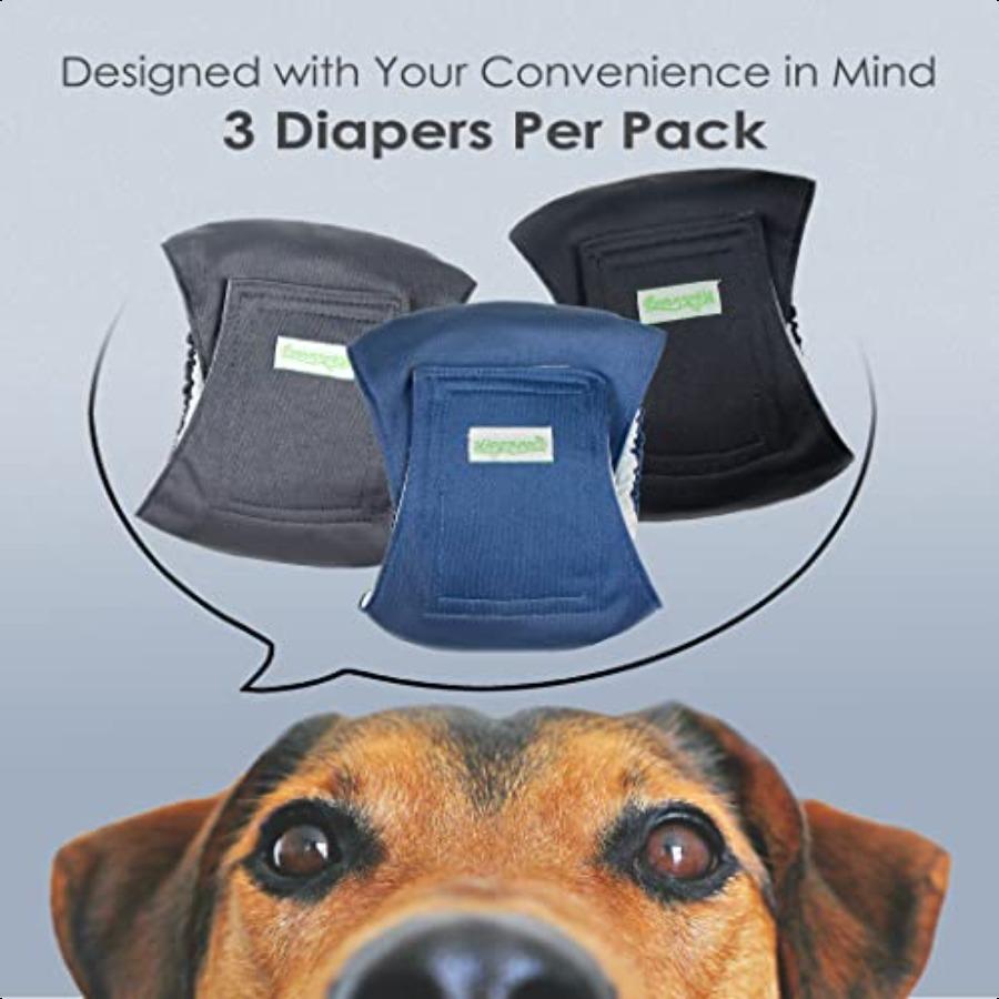 

Washable Dog Diapers Washable Male Dog Belly Wrap Pack of 3 Black Charcoal Navy Medium United States