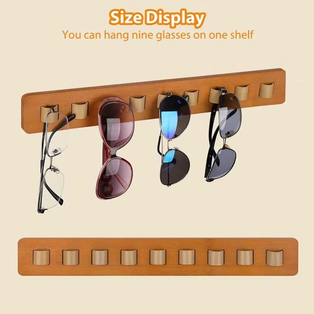 Self-adhesive Eyewear Display Rack Wood Glasses Hanger Eyeglass Storage Shelf  Home Decor