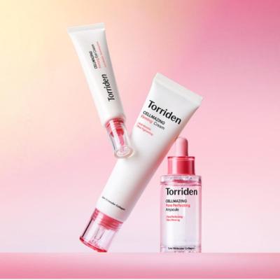 סט Torriden Cellmazing לאלסטיות – אמפולה למיצוק נקבוביות, קרם מיצוק וקרם עיניים