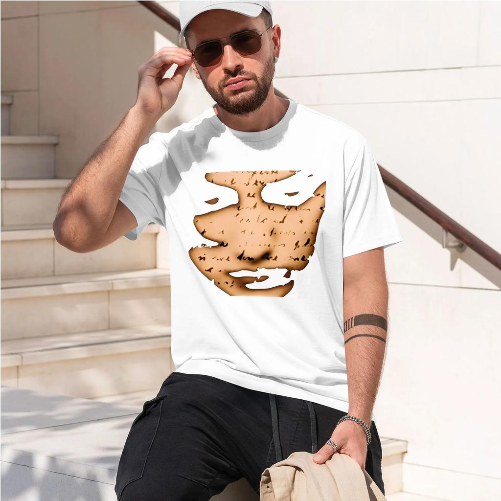 MarillionBrave 2026 new fashion heavyweight hot selling retro printed pattern fun round neck Tshirt for daily comfort