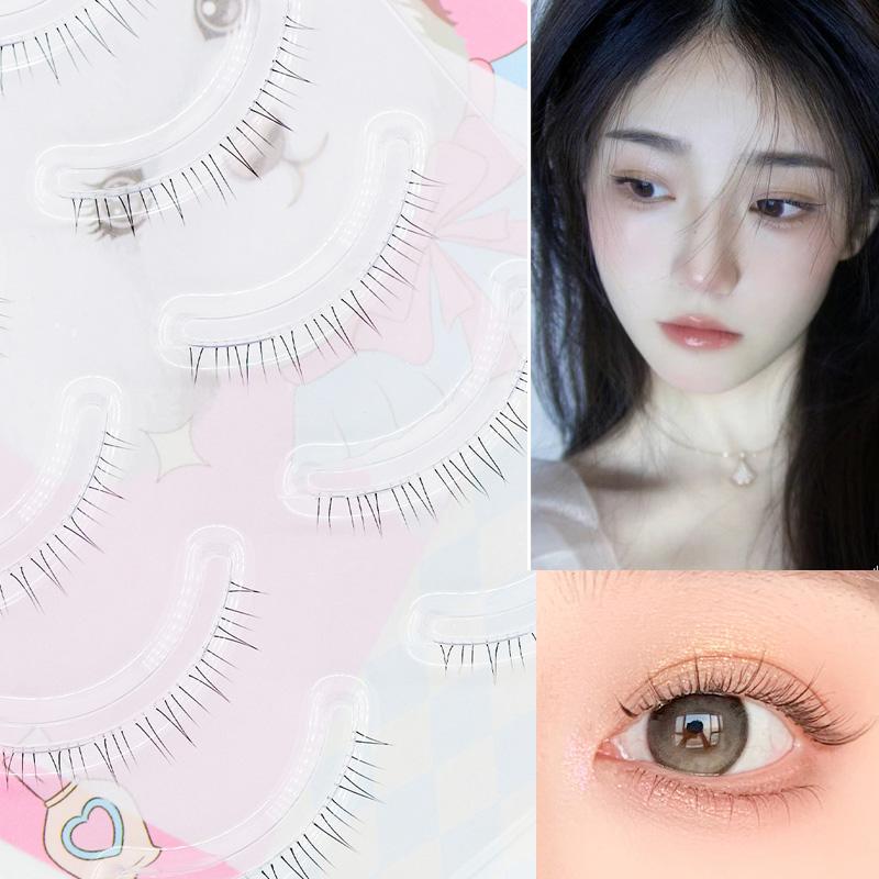 Menglu 4-7mm Brown Under Lashes Little Flame Lower Eyelashes W-41 Natural Short Style Imitation Hand Painting Fake Eye Lashes