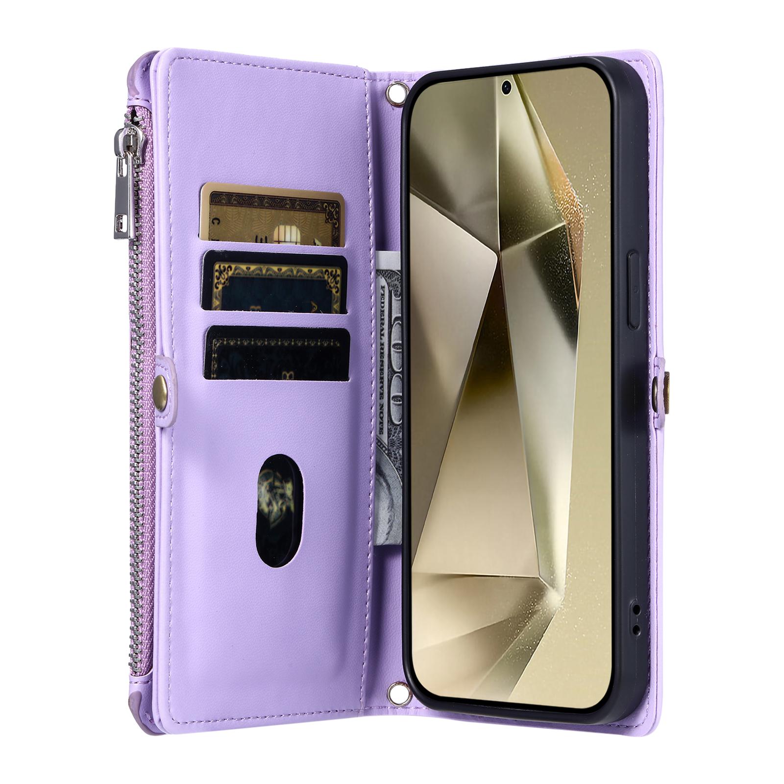 

For Samsung Galaxy A17 Case TPU+PU Leather Wallet Phone Cover with Wrist Strap Black