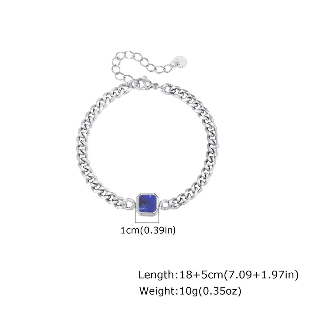 Men's Trendy Hip Hop Six-Sided Grind Gold Steel Chain Bracelet