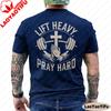 Stampato sul retro Maglietta Unisex Cristiana per Palestra Sollevamento Pesi Prega Forte Regalo Abbigliamento per Credenti Cristiani Abbigliamento Y2k Top in Cotone Stampato