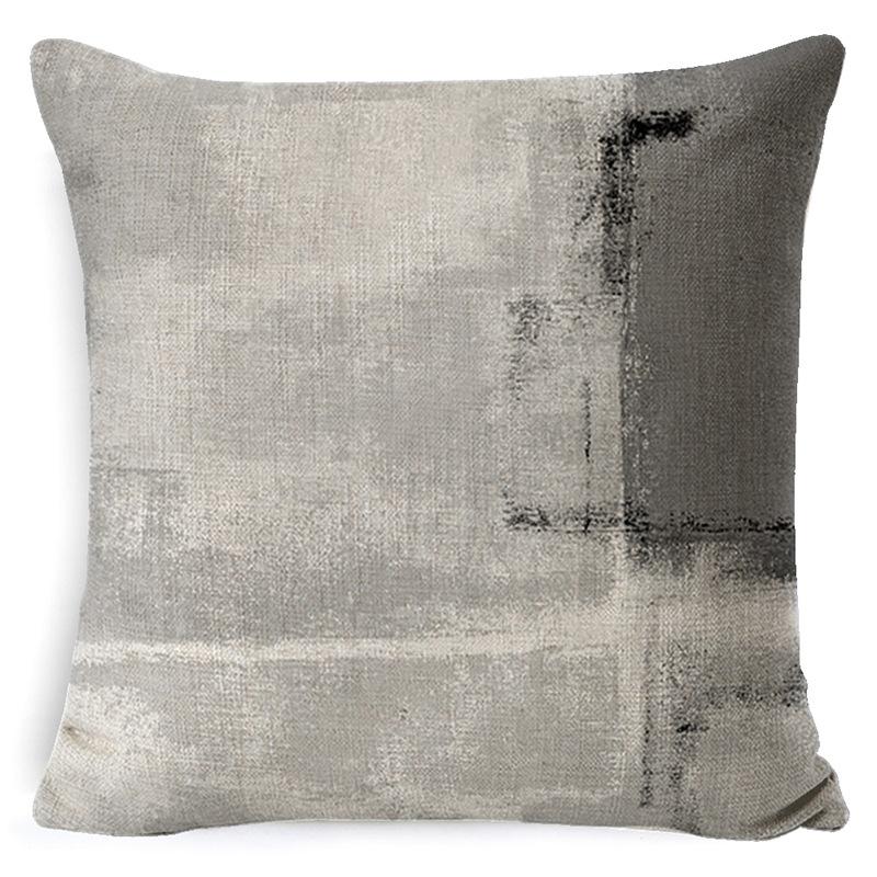 Heimdeko Kissen Kissenbezug Neu Türkis und Orange Abstrakte Kunst Malerei Wurfkissenbezug