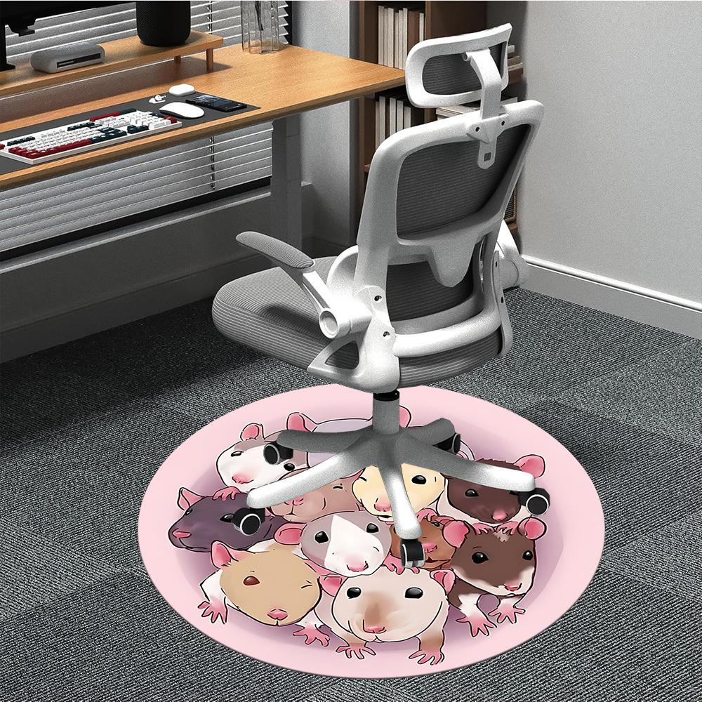 

1pc Rat Plushies Chair Carpet for Office, Non-slip, Soft and Durable Office Rug, Perfect for Office yy260131045 80cm by 80cm