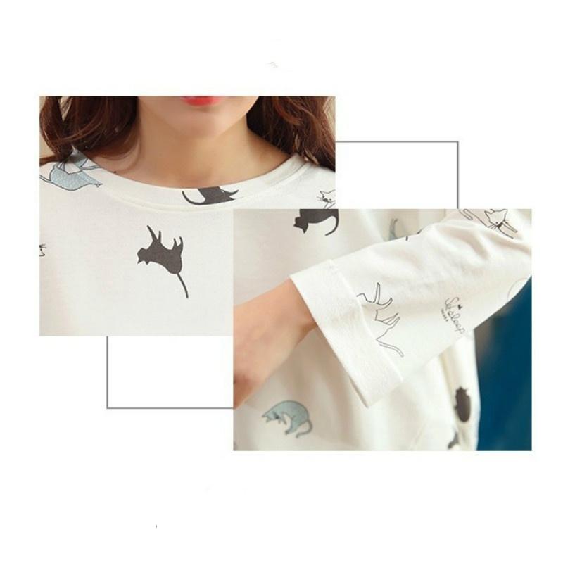 1 Set Langärmiger Pyjama Damen Frühling und Herbst Süß und Lieblich Lässig Hausbekleidung Damenpyjama
