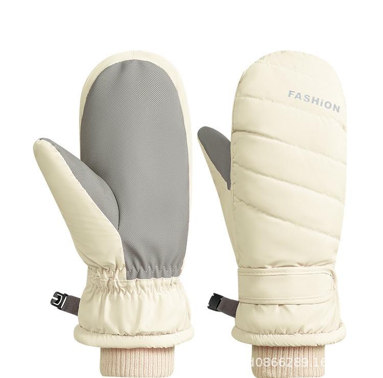 

Зимові водонепроникні рукавички для їзди на мотоциклі Потовщені рукавички з сенсорним екраном XXL слонова кістка