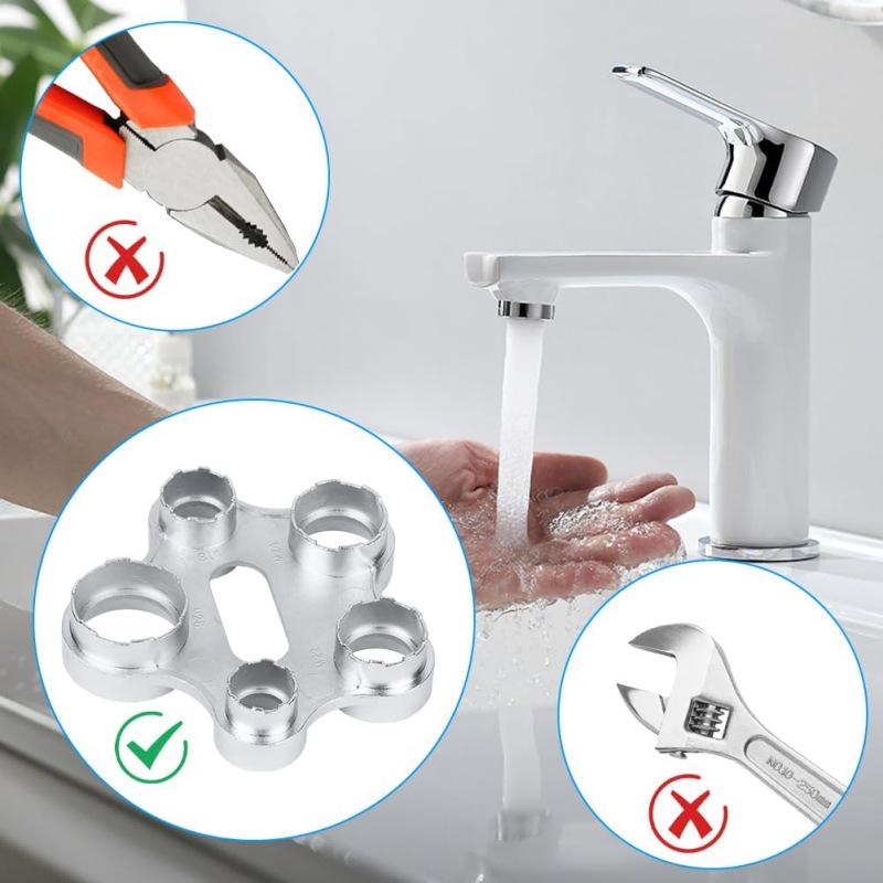 Multi-Size Six-in-One Faucet Aerator Removal Tool