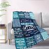 To My Dear Grandson Customize Your Name Blanket Used For Chair Office Sofa Bed Camping Soft And Warm Giving Friends And Relatives Birthday Gifts