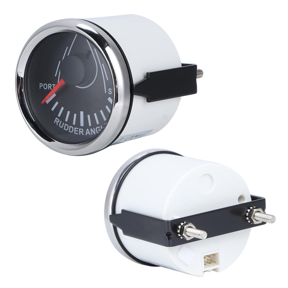 52mm Universal Boat Rudder Angle Indicator 0 190ohm Signal with Rudder Sensor 9 32V Backlight Gauge for Boat YachtBlack
