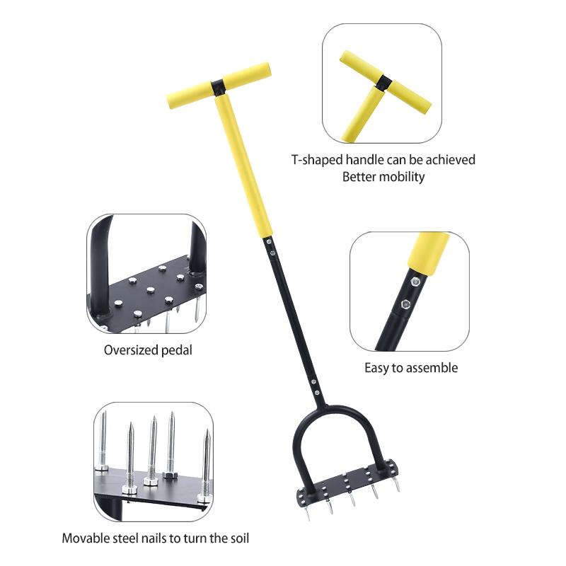 Ruční provzdušňovač trávníku Zahradní nástroj pro odběr půdy Praktický zemědělský nástroj pro kypření půdy pro péči o trávník, dvůr a zahradu