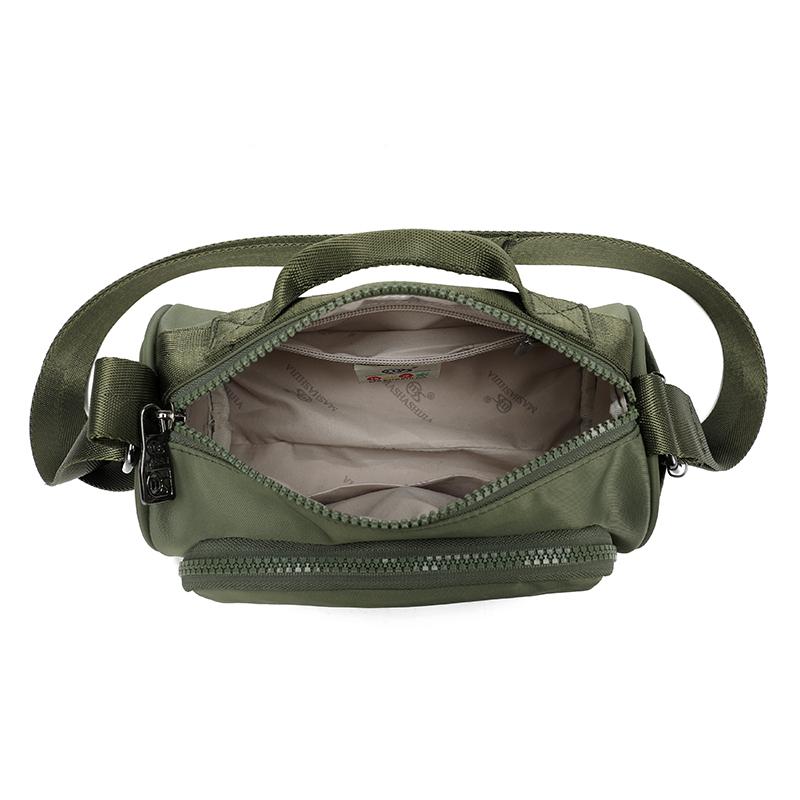 Cylinder Women's Bag Solid Color Nylon Bag Mobile Phone Bag Shoulder Crossbody Bag
