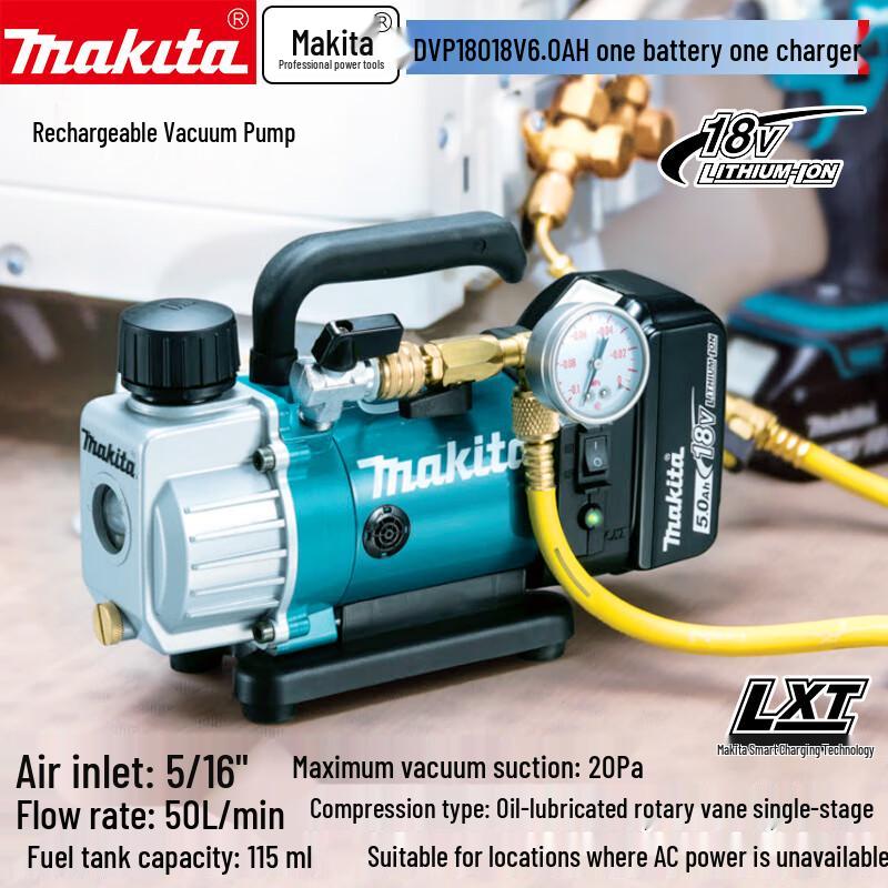 Аккумуляторный вакуумный насос Makita DVP180 вилка CN (адаптер в комплекте)